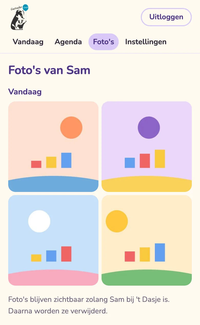 Foto's van de dag in de overdrachtsapp